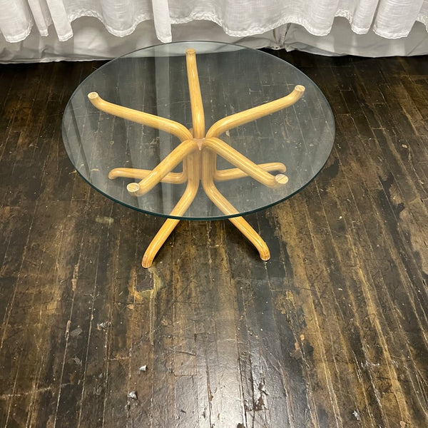Mid-Century Bentwood Coffee Table With Glass Top, Studio Sonja Milan, Chicago, IL