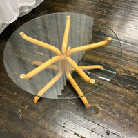 Mid-Century Bentwood Coffee Table With Glass Top, Studio Sonja Milan, Chicago, IL