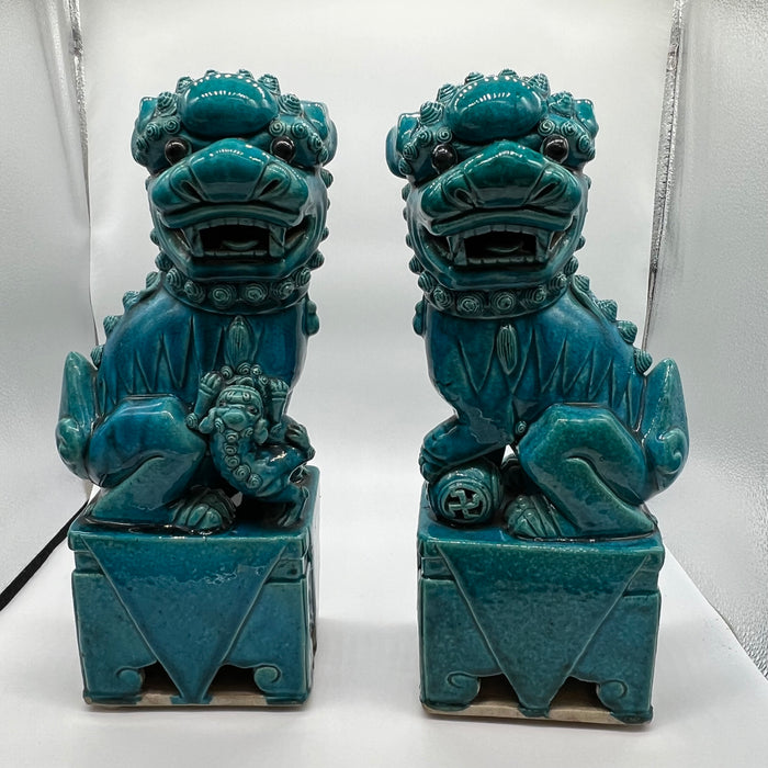 Turquoise Foo dogs, Circa 1880