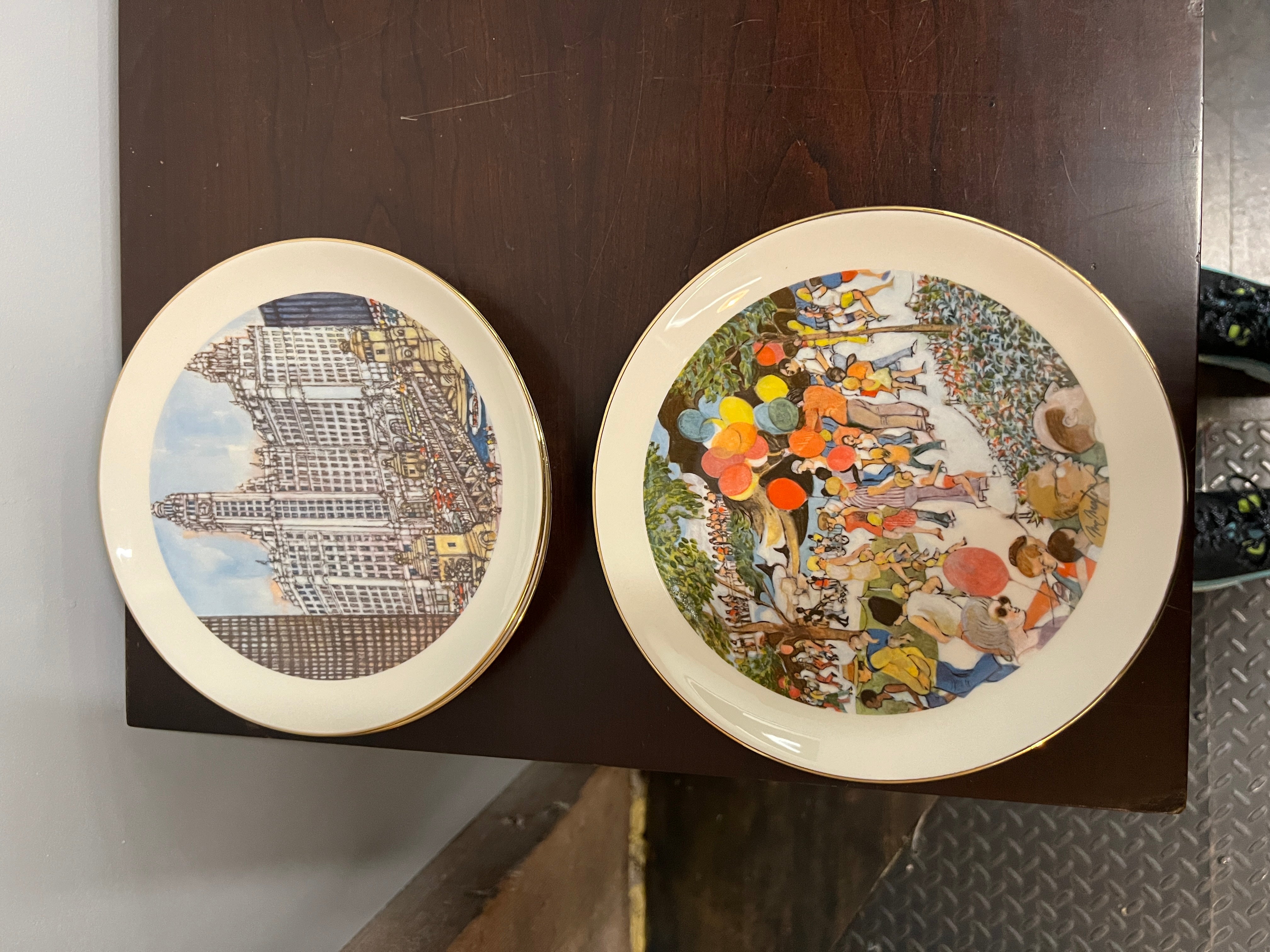 VINTAGE 70’s Franklin McMahon 2024 Chicago Collectible Plates set of 3