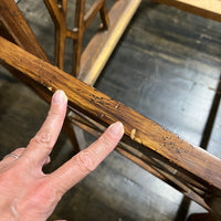 Chinese Chippendale Style Upholstered Bench with Pagoda Detail