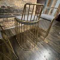 Set of 3 Smoked Brass Bride's Veil Counter Stools by Reza Feiz Phase Design