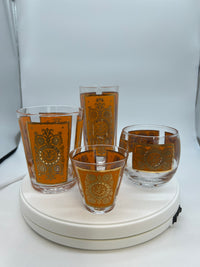 Monumental Set of Pasinski Mid-Century Bar Glasses and Martini Pitcher - SOLD