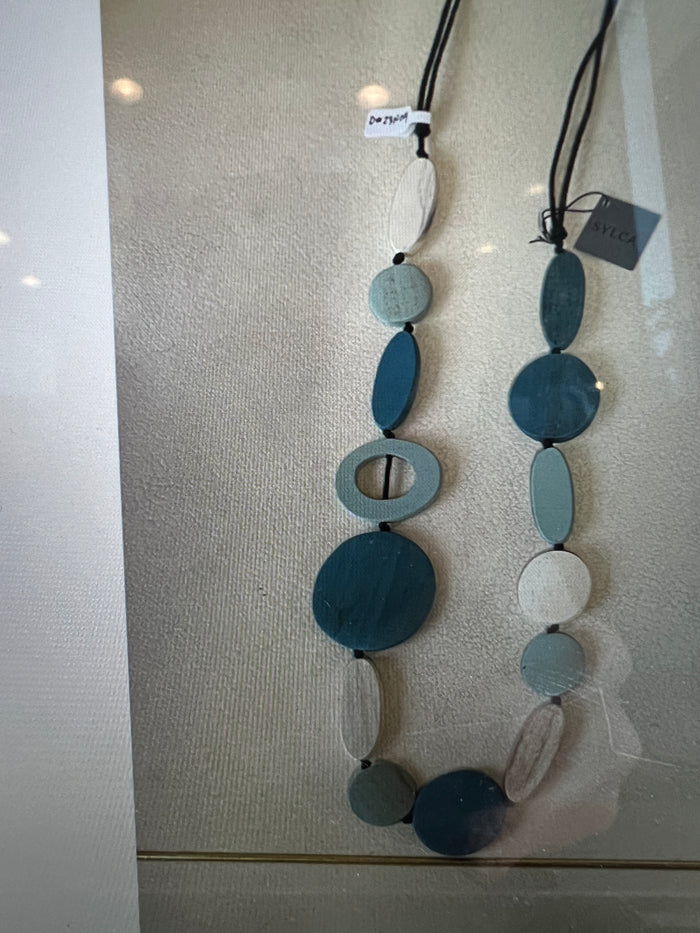 Sylca Necklace in Blues, Green and Cream