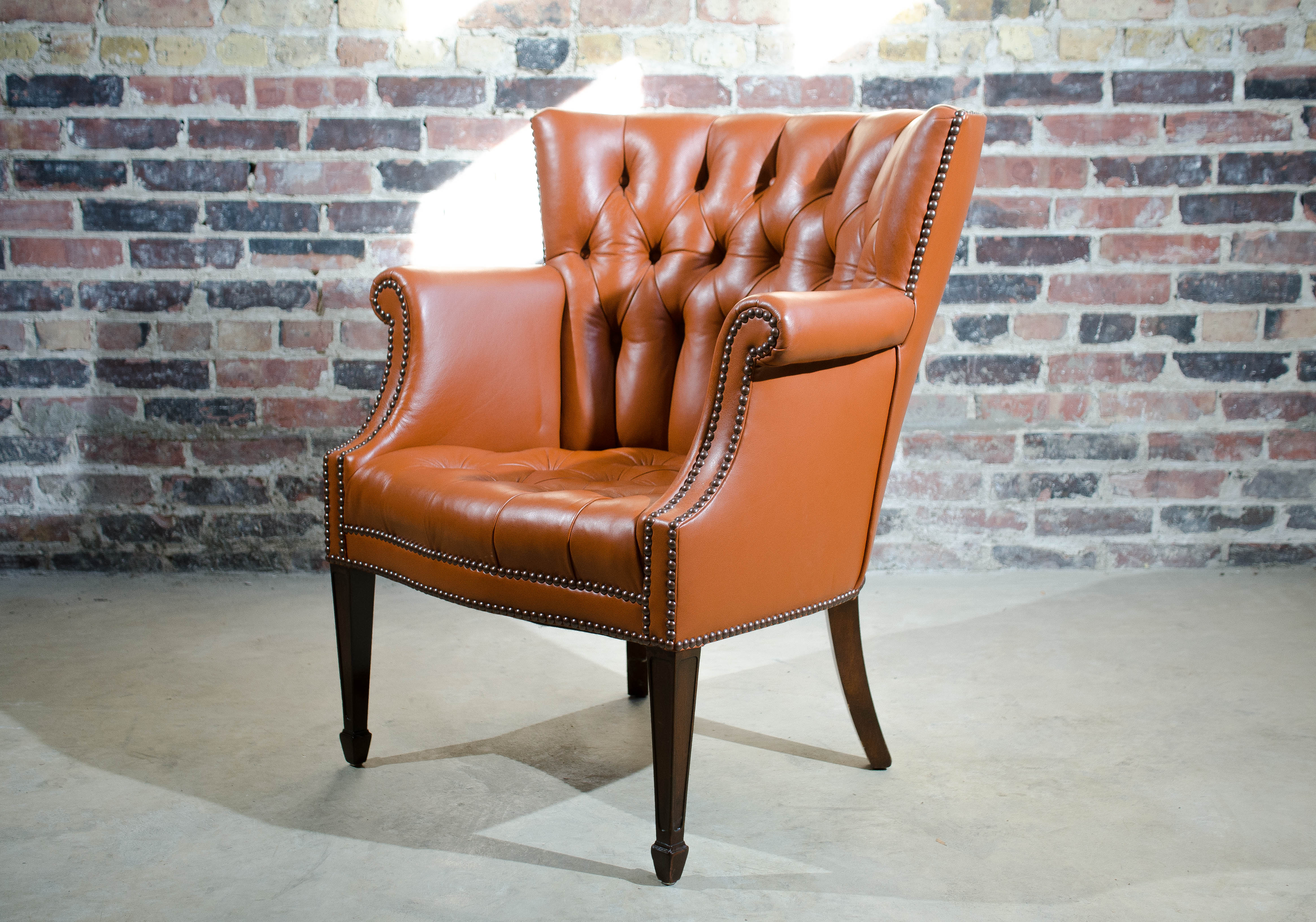 Baker Leather Wing Back Chair Studio Sonja Milan