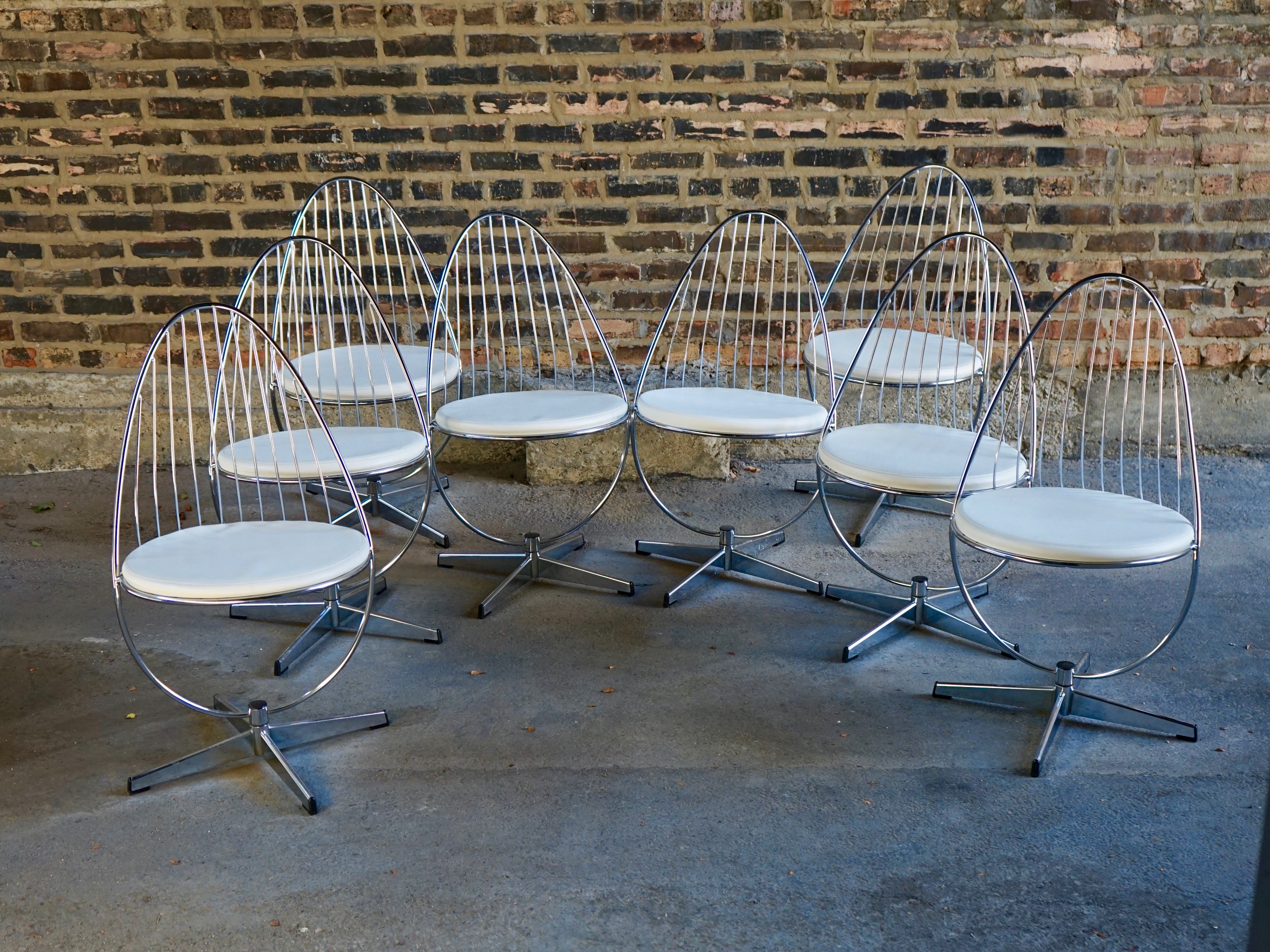 Sold at Auction: Dahlens Dalum Swedish Modern Chrome Egg Pod Chairs