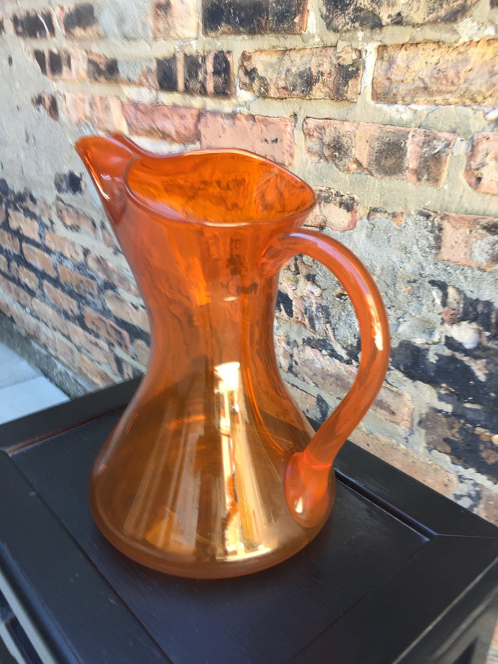 Orange Glass Blenko Pitcher